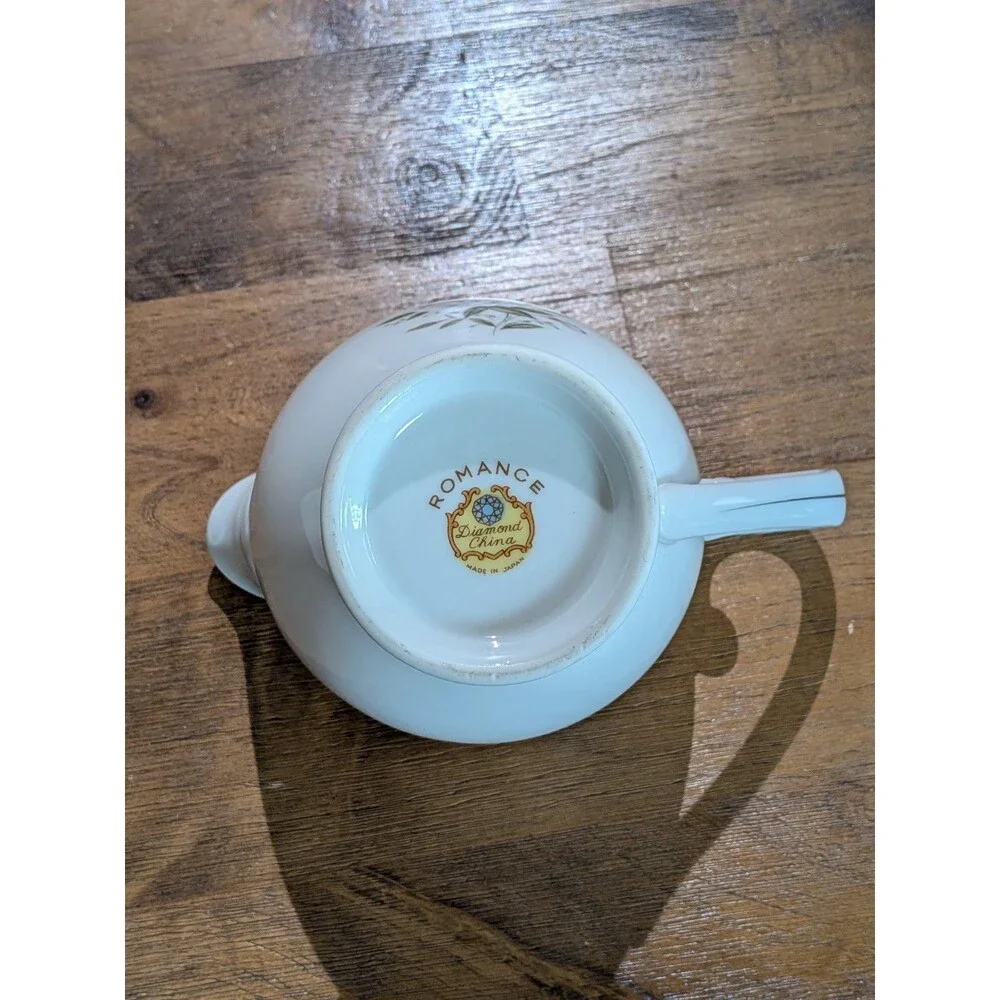 Vintage Romance Diamond China White Rose Creamer